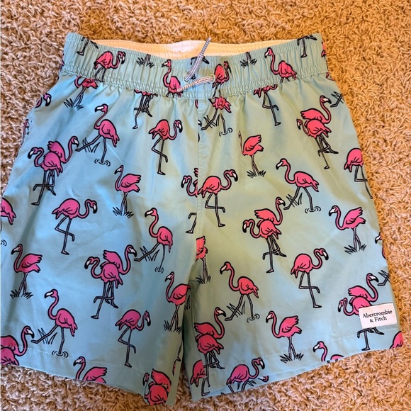 Abercrombie & Fitch Blue Flamingo Swim Trunks - Picture 1 of 2